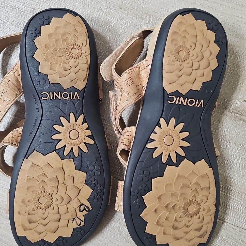 Vionic Amber Cork Adjustable Backstrap Sandals Women's Size 6 - Picture 3 of 4